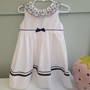 Sarah Louise England 3 year or 3t nautical sailor summer beach dress smocked